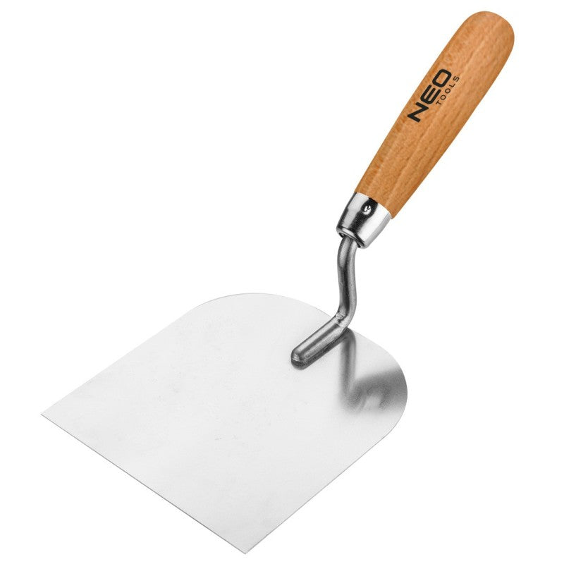 NEO TOOLS Stucco margin trowel - rounded, 120 mm, wooden handle — 50-134