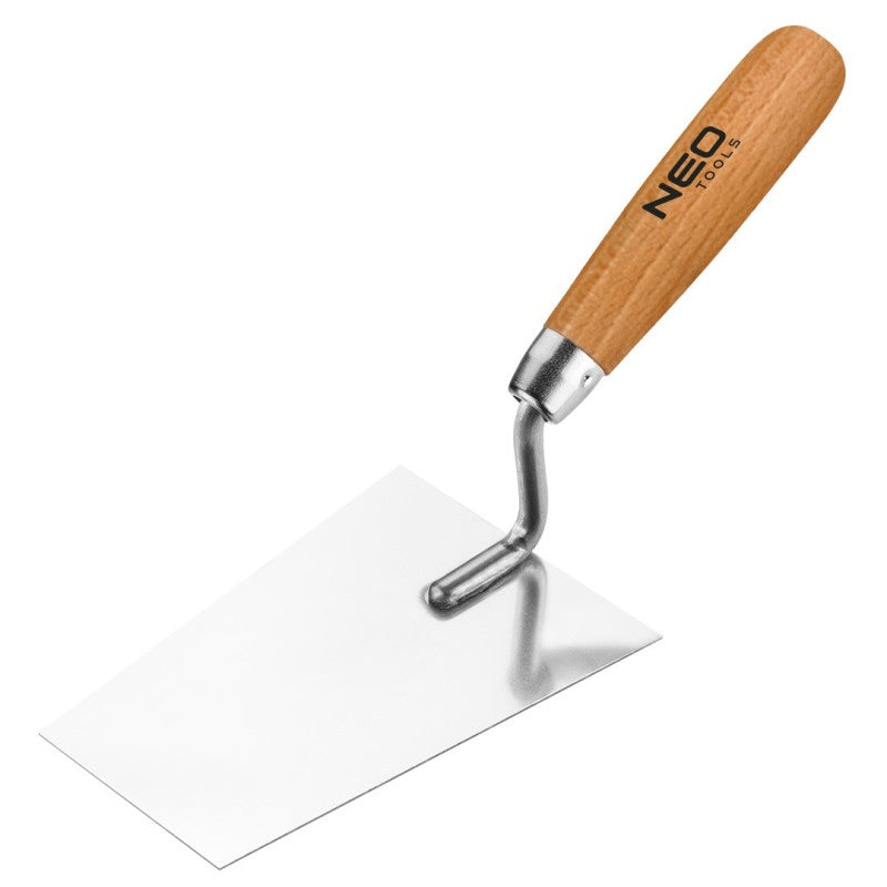 NEO TOOLS Stucco margin trowel - trapezium, 140 mm, wooden handle — 50-141