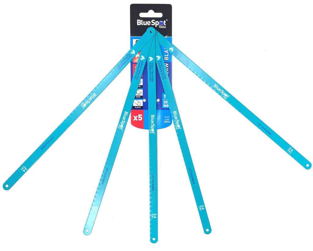 Blue Spot Tools 5 PCE 300mm (12") 24TPI Hacksaw Blades