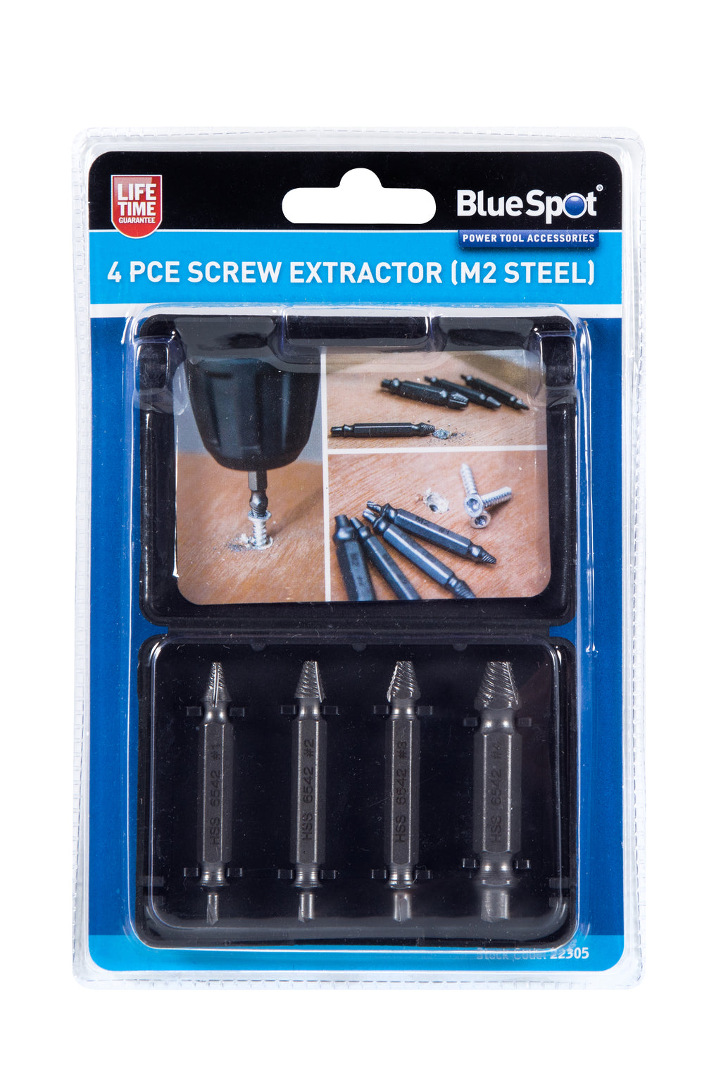 Blue Spot Tools 4 PCE Screw Extractor (M2 Steel)
