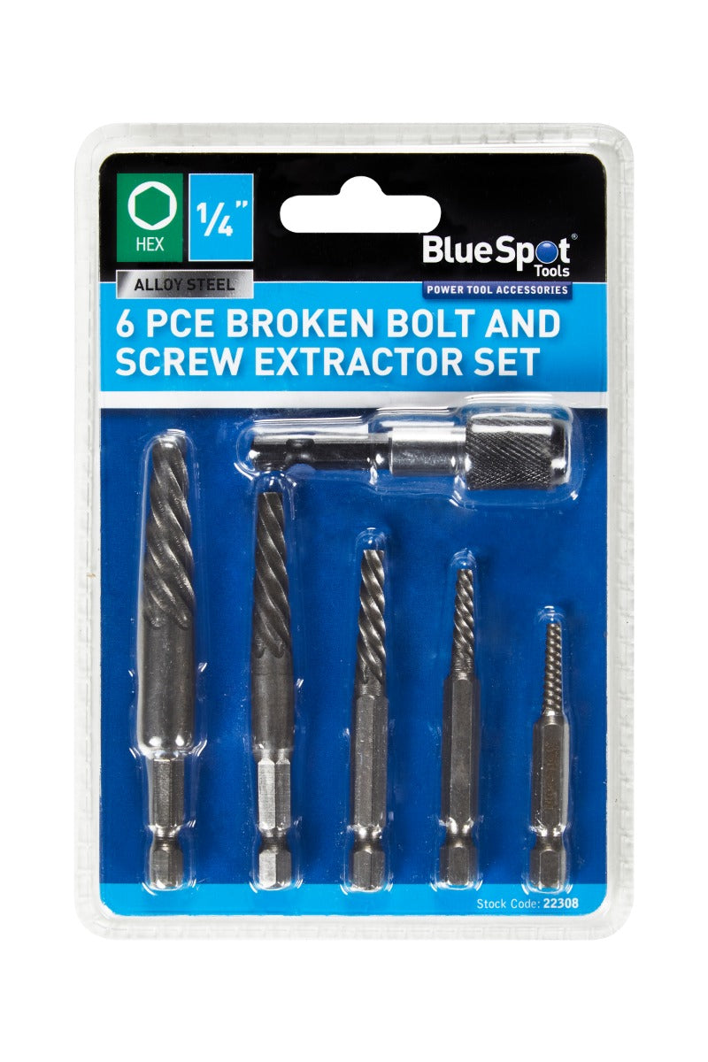 Blue Spot Tools 6PCE Broken Bolt And Screw Extractor Set