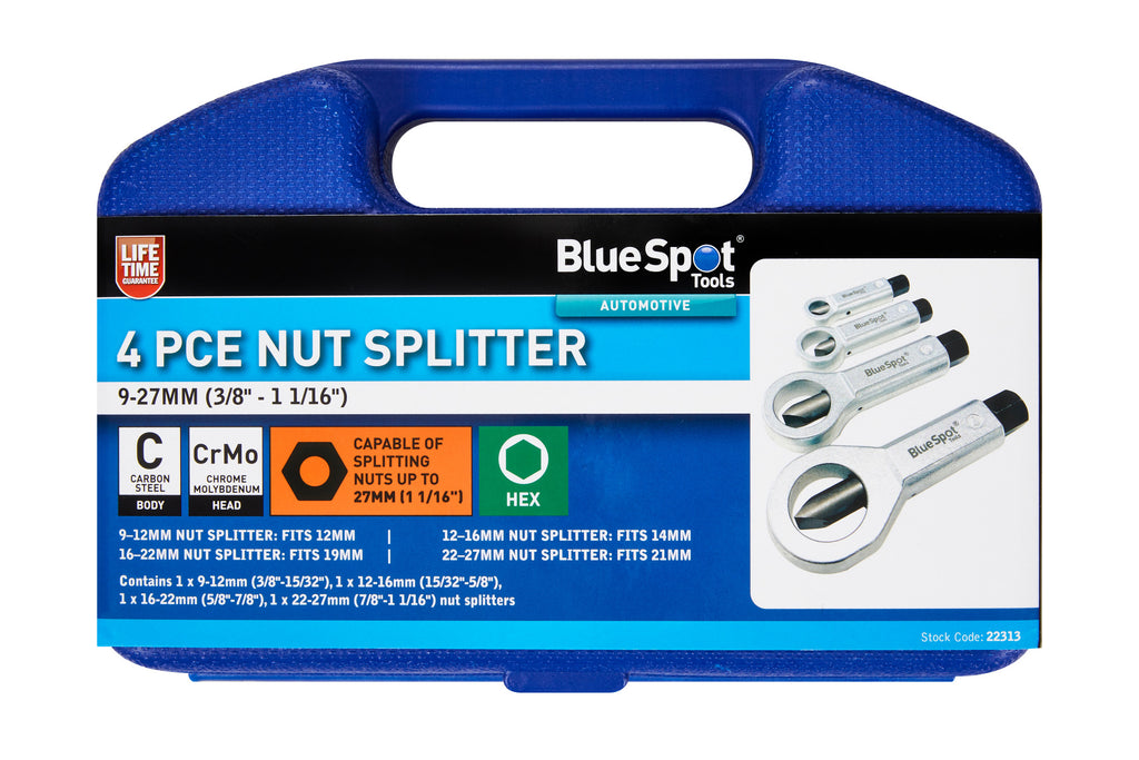 Blue Spot Tools 4 PCE Nut Splitter 9-27mm (3/8" - 1 1/16")