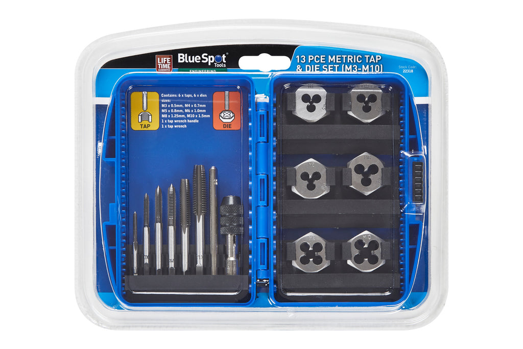 Blue Spot Tools Blue Spot Tools 13 PCE Metric Tap & Die Set (M3-M10)