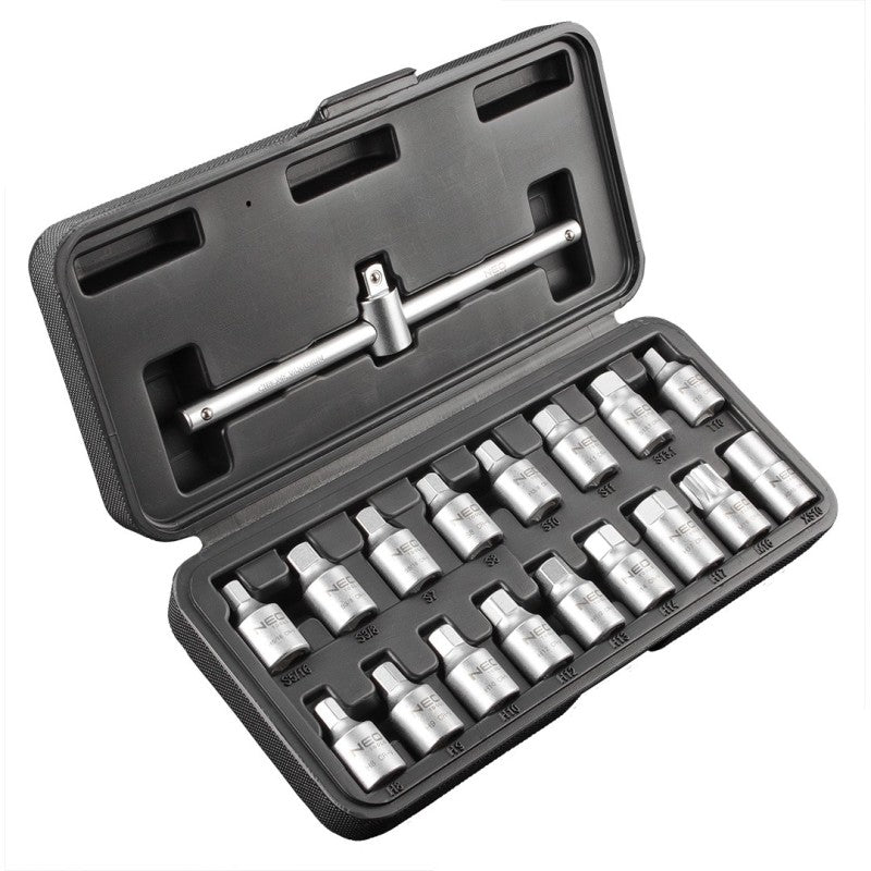 NEO TOOLS Oil drainer 3/8", set 18 pcs — 11-235