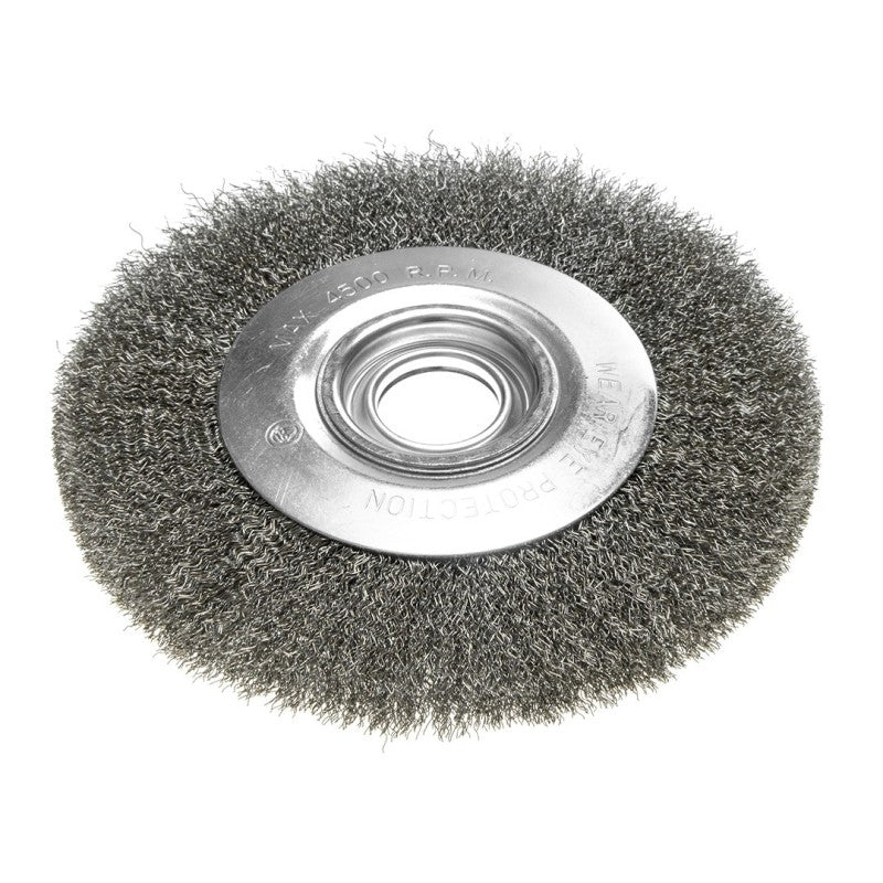 GRAPHITE Wire wheel brush 200 x 32 mm, crimped wire, steel — 57T401