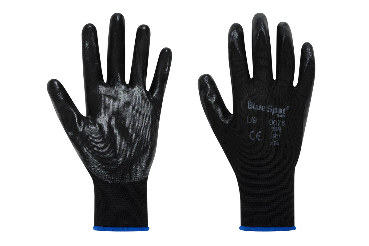 Blue Spot Tools Nitrile Grip Gloves (Large)