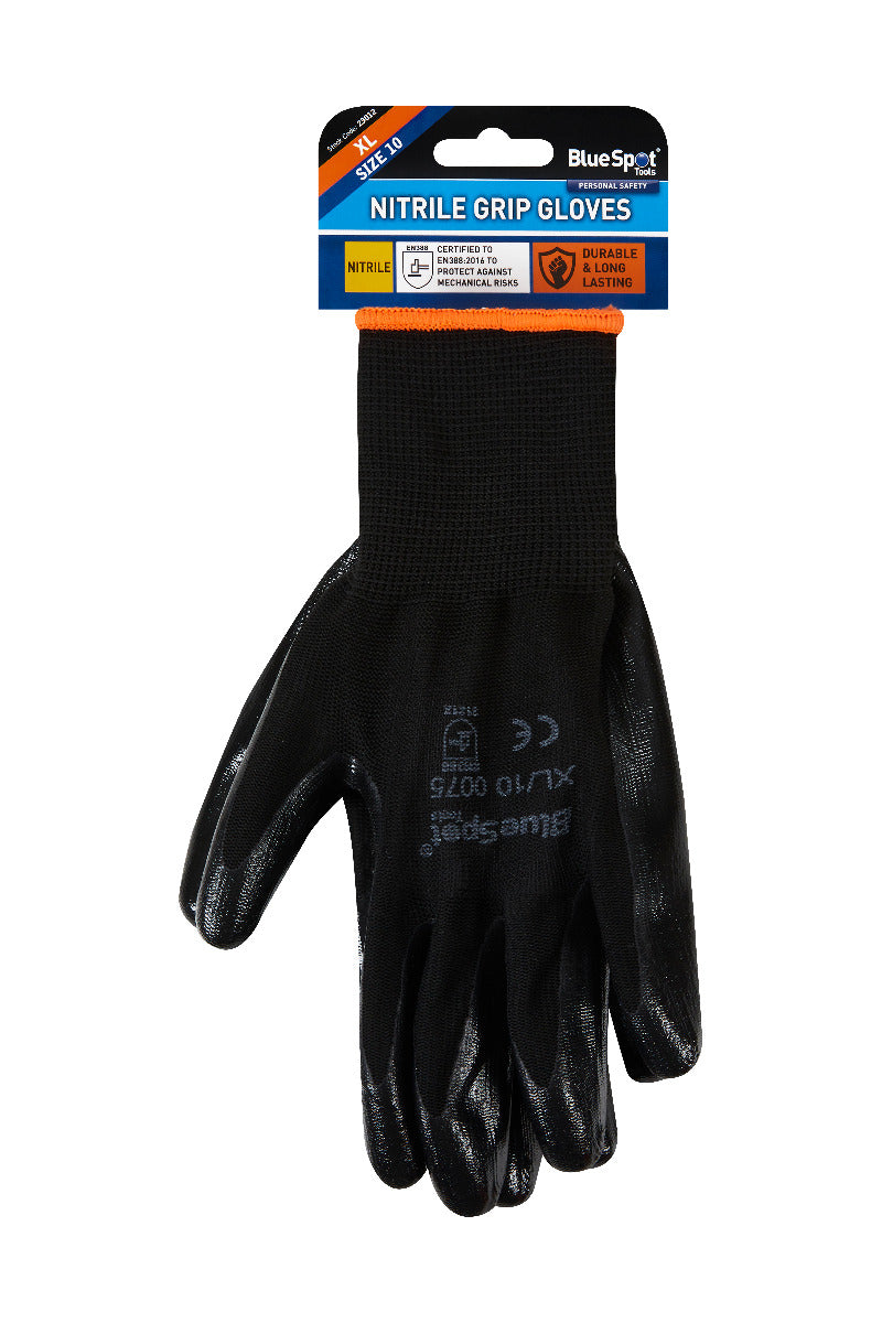 Blue Spot Tools Nitrile Grip Gloves (XL)