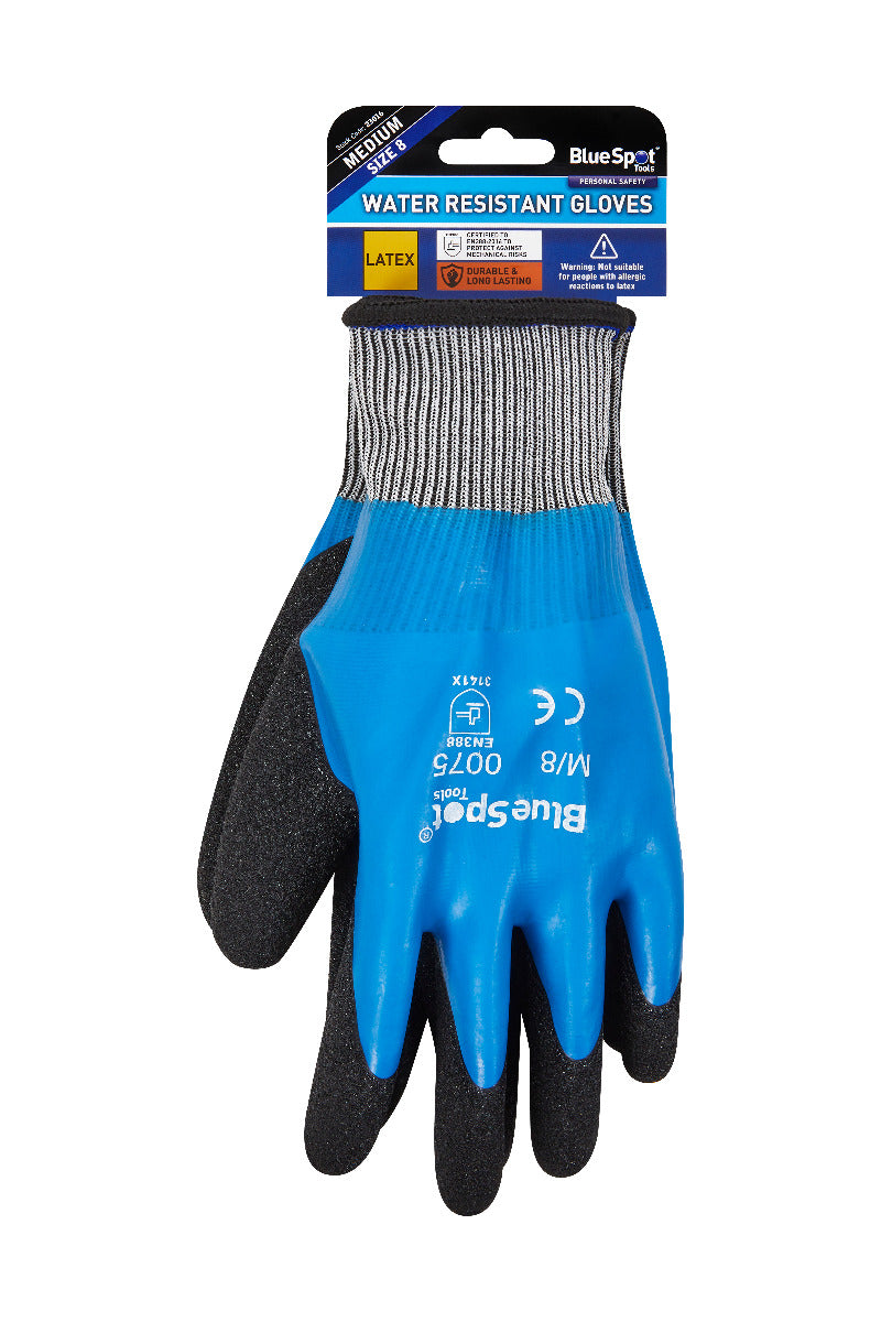 Blue Spot Tools Latex Water Resistant Gloves (Medium)