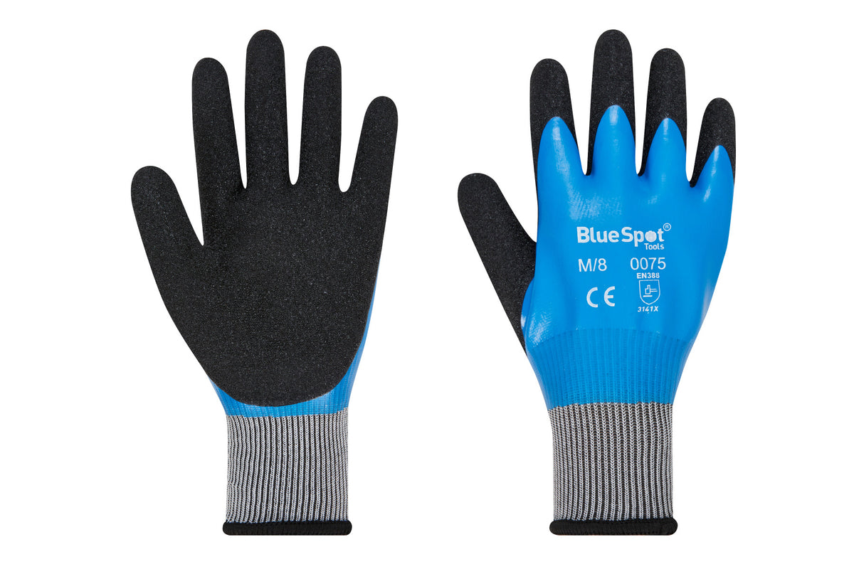 Blue Spot Tools Latex Water Resistant Gloves (Medium)