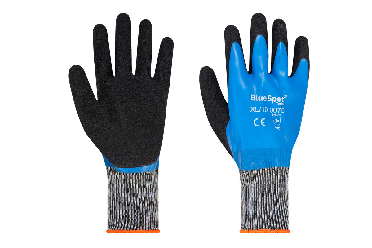 Blue Spot Tools Latex Water Resistant Gloves (XL)