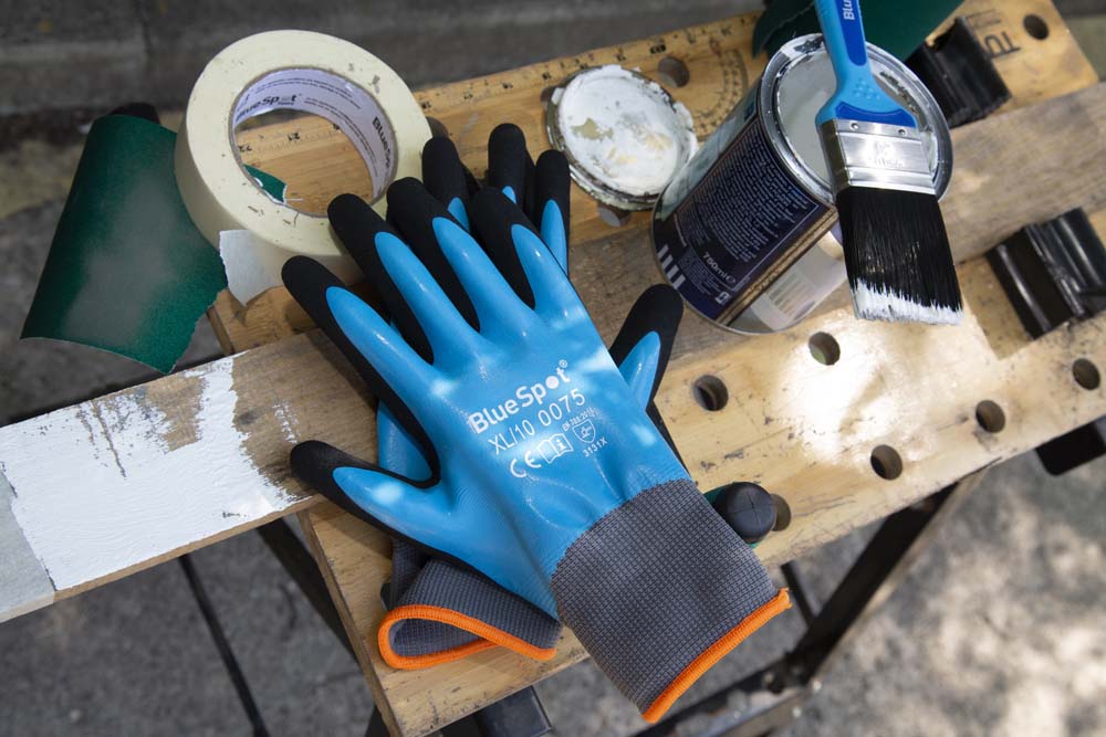 Blue Spot Tools Latex Water Resistant Gloves (XL)