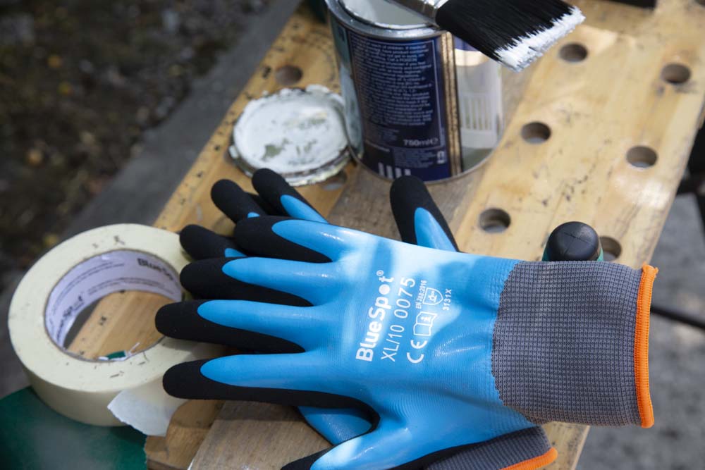 Blue Spot Tools Latex Water Resistant Gloves (XL)