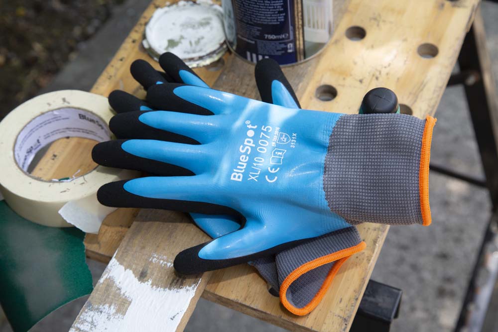 Blue Spot Tools Latex Water Resistant Gloves (XL)