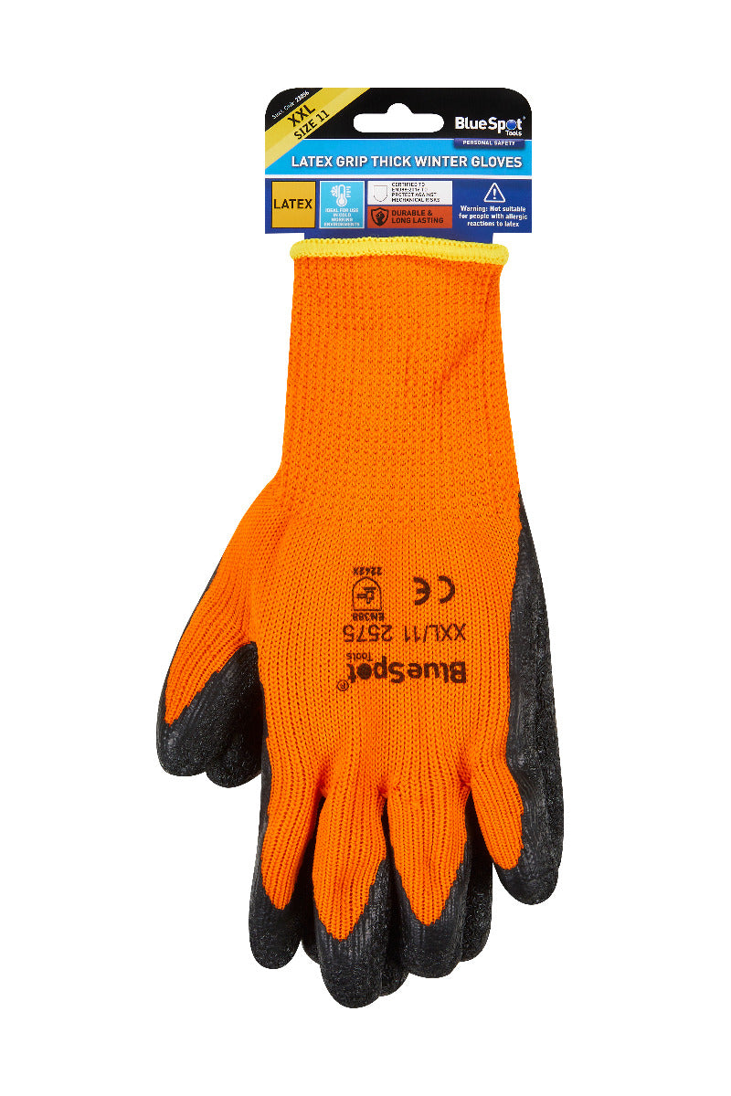 Blue Spot Tools Latex Grip Thick Winter Gloves (XX-Large)