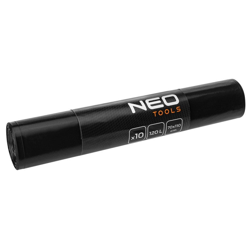 NEO TOOLS Building sacks 120 L, black, 10 pieces, 50 mic — 15-985