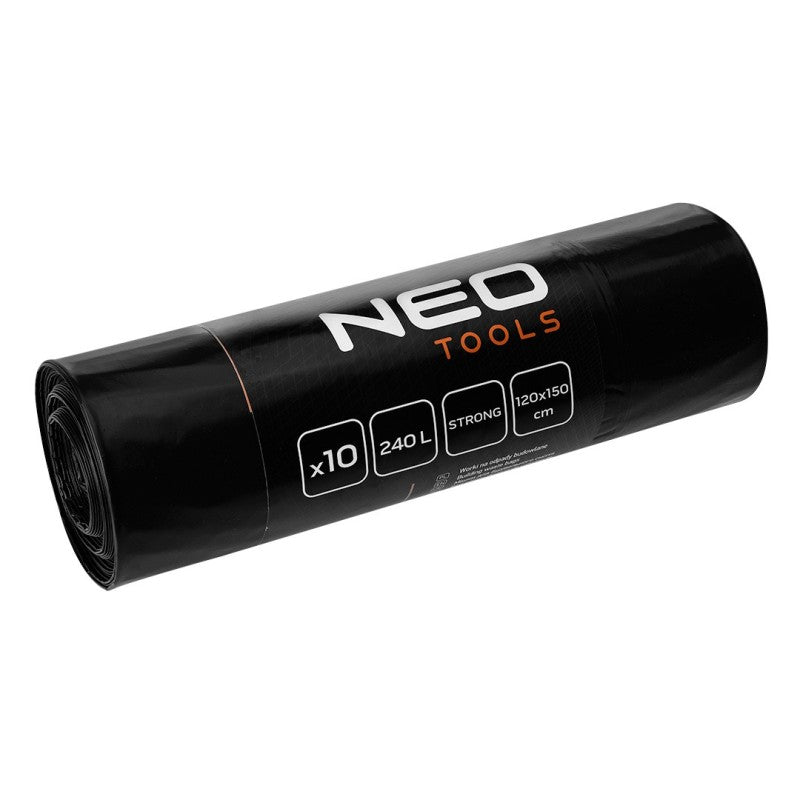 NEO TOOLS 240 L building bags, black, 10 pieces, 60 mic — 15-989
