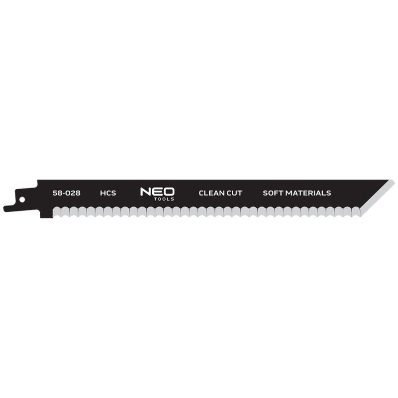 NEO TOOLS Sabre saw blade for clean cutting of insulation, rubber, cardboard 228 mm, HCS — 58-028