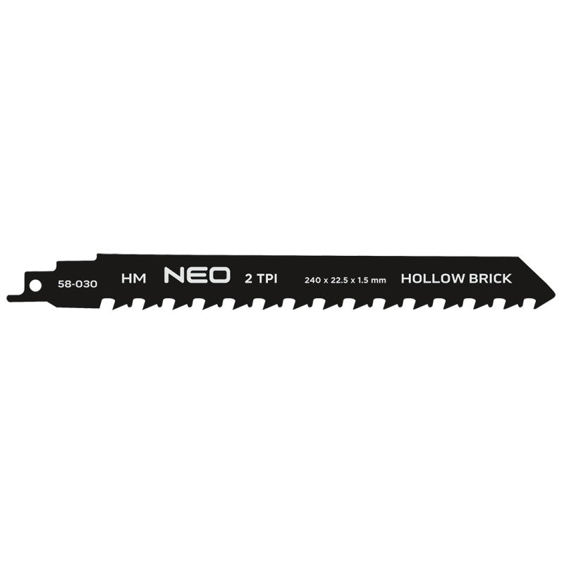 NEO TOOLS Sabre saw blade, HM, 240 x 22.5 x 1.5 mm, 2TPI — 58-030