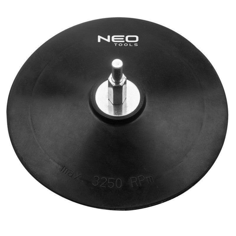 NEO TOOLS Velcro disc 125 mm, fixed, shank 6 mm — 55-823