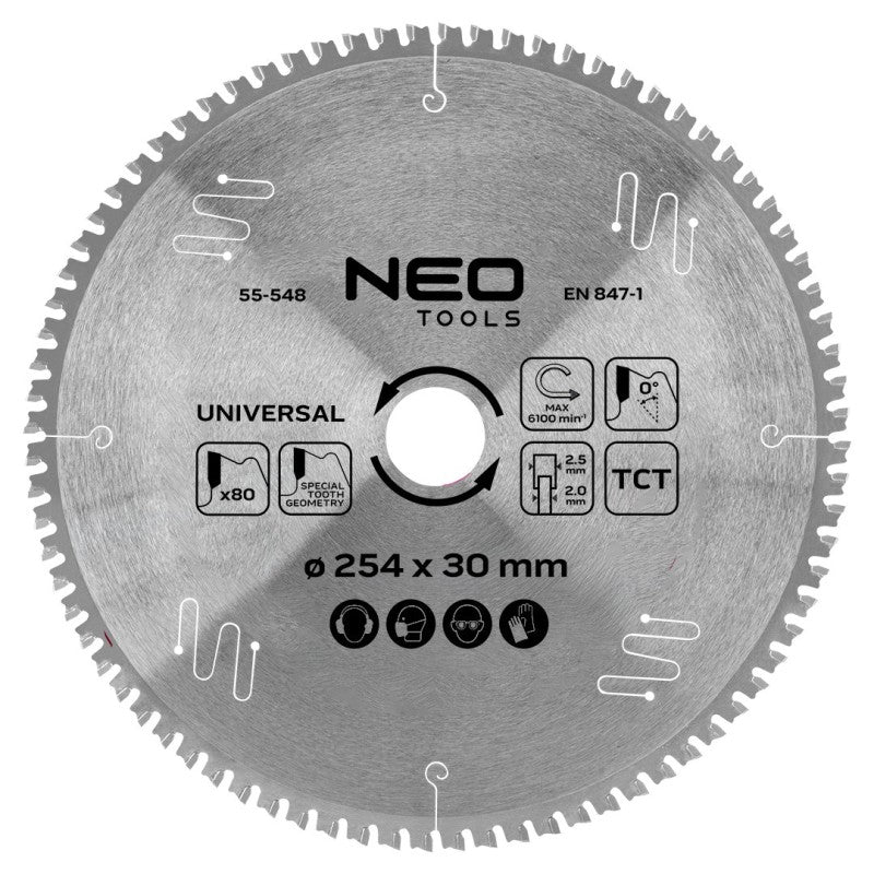 NEO TOOLS Saw blade, widia, 254 x 30 mm, 80 teeth, universal — 55-548
