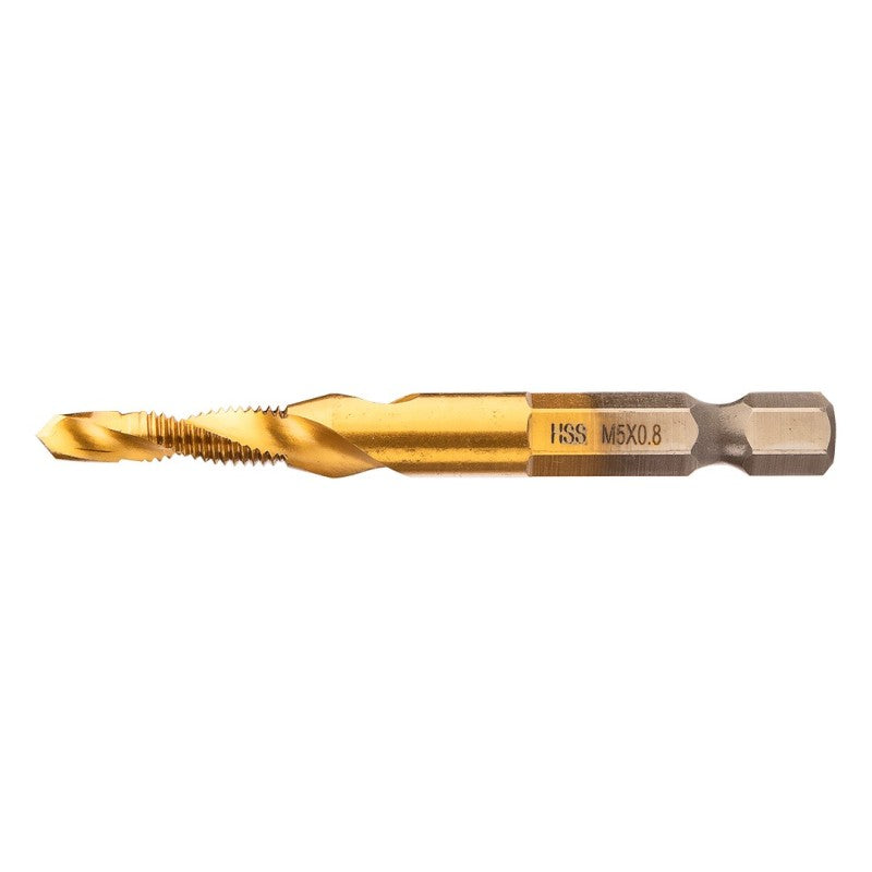 NEO TOOLS HSS TiN threading drill bit, M5 x 0.8 mm, Hex — 08-952