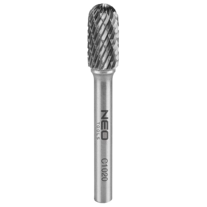 NEO TOOLS HM metal milling cutter, type C (cylindrical rounded), 10 x 20 mm, shank 6 x 45 mm — 55-360