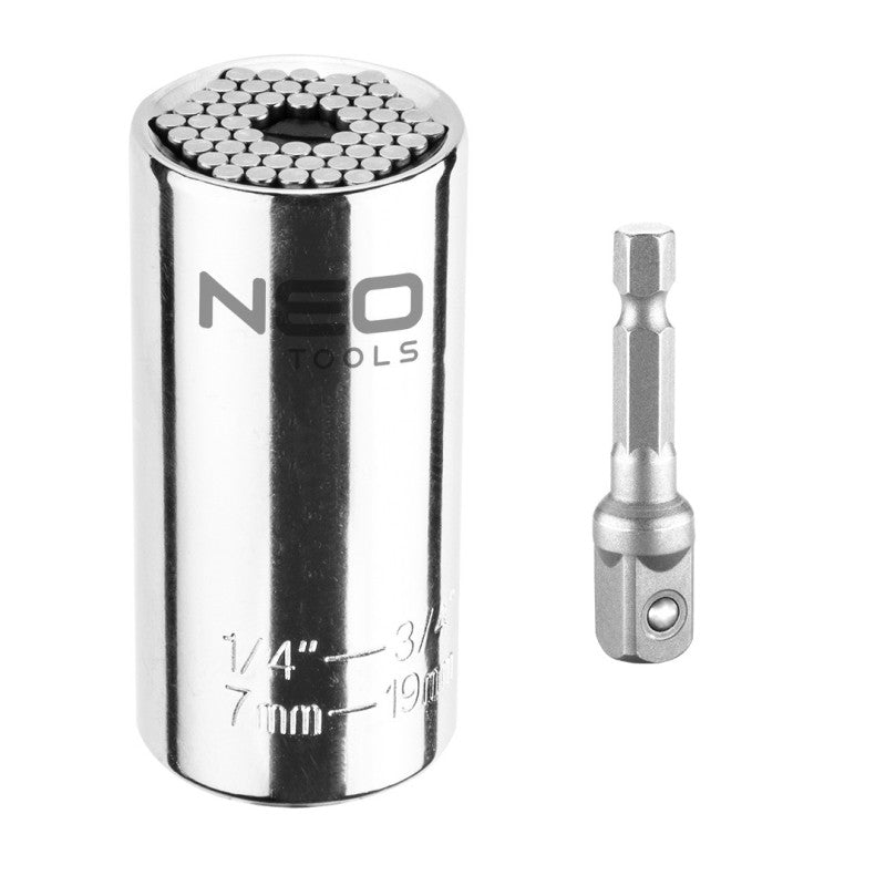 NEO TOOLS Universal socket 7-19 mm, 1/4"-3/4" — 55-224