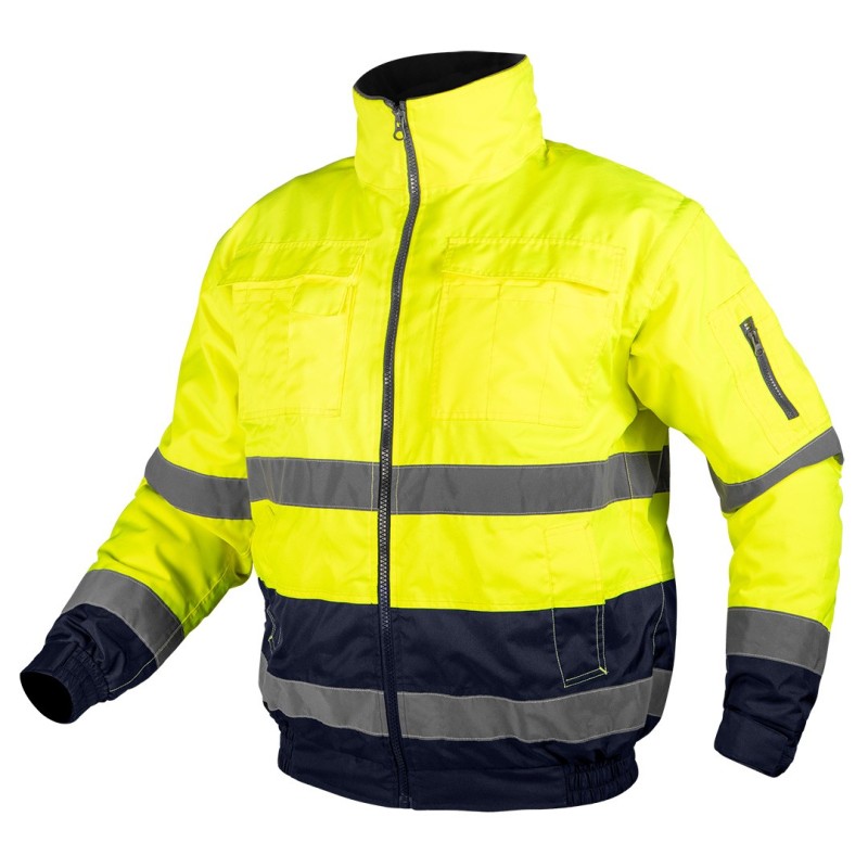 NEO TOOLS High visibility work jacket 3 in 1, insulated, yellow and black, size XL — 81-714-XL