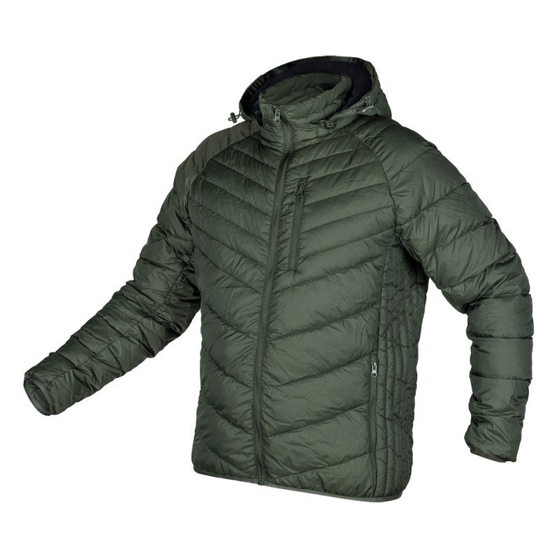 NEO TOOLS Mix&Match jacket, quilted, down, lightweight, olive-black, size M — 81-576-2-M