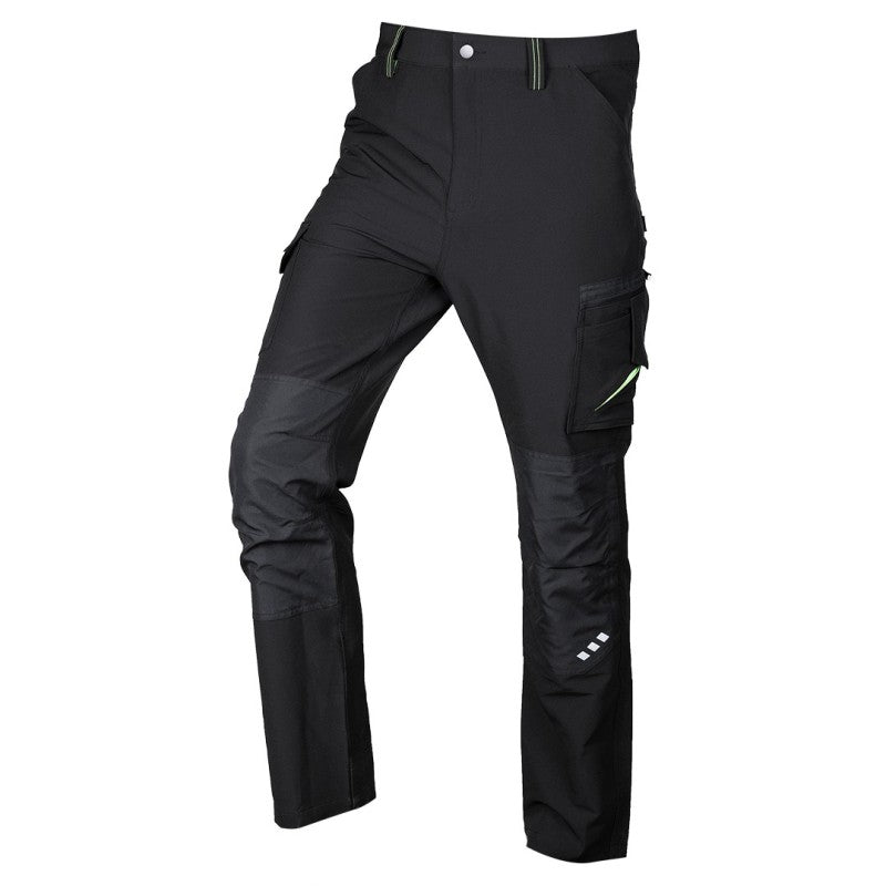 NEO TOOLS Mix&Match work trousers, 4 way stretch, black-green, size XS — 81-295-1-XS