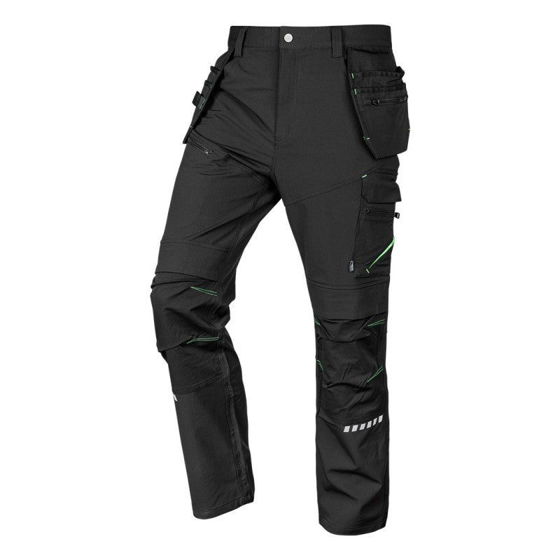 NEO TOOLS Mix&Match work trousers, 4 way stretch, with holsters, Cordura, black, size S — 81-296-3-S