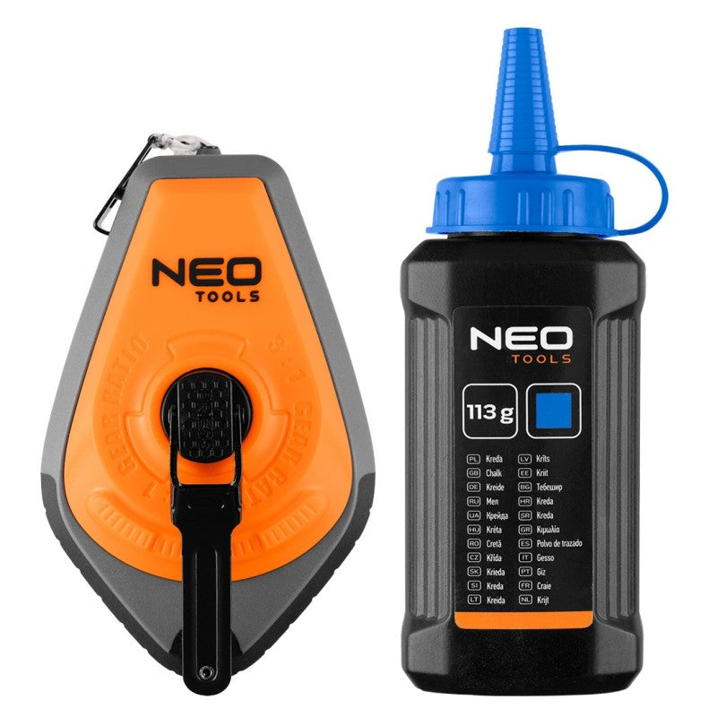 NEO TOOLS Marking-out string 3:1, plastic housing + blue chalk — 49-952