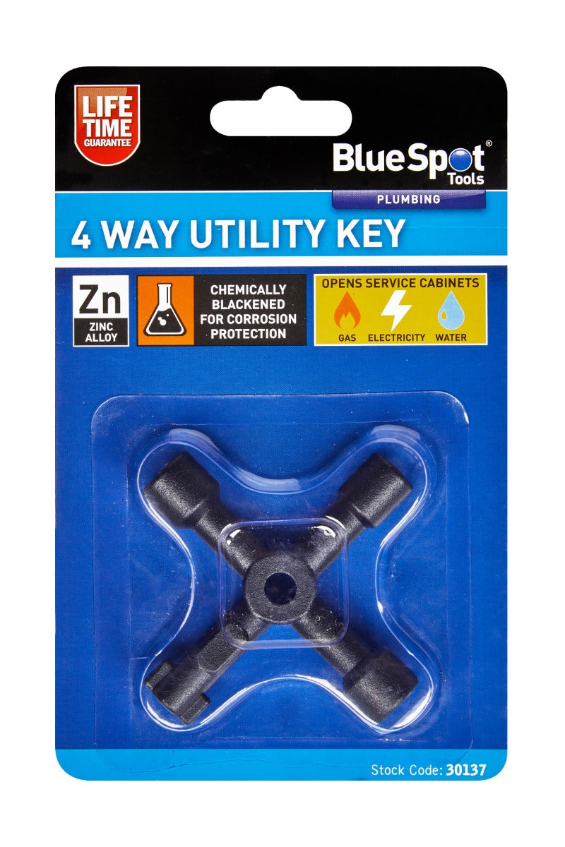 BLUE SPOT TOOLS 4 WAY UTILITY KEY