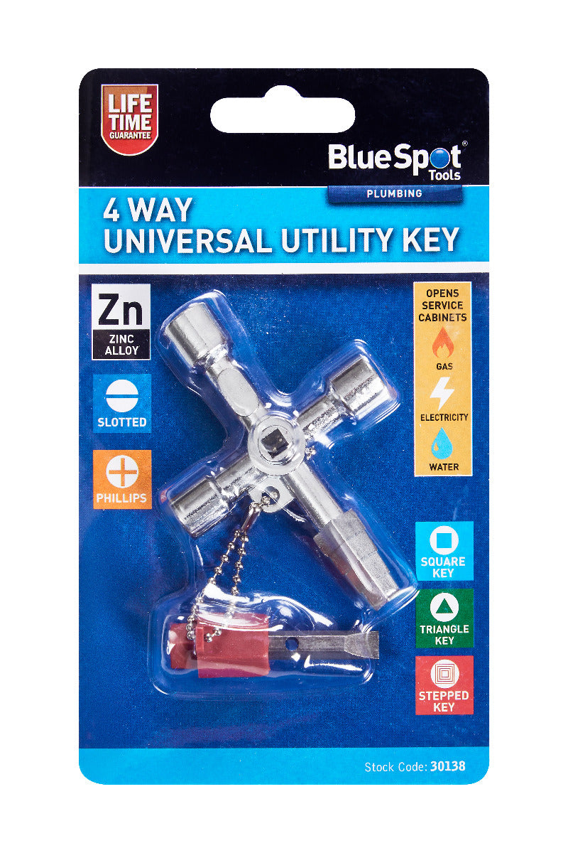 Blue Spot Tools 4 Way Universal Utility Key