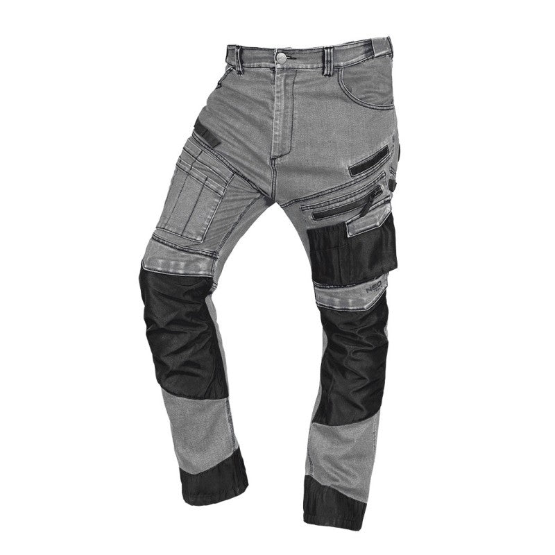 NEO TOOLS Work trousers DENIM, Oxford reinforcement, grey, size XL — 81-360-2-XL