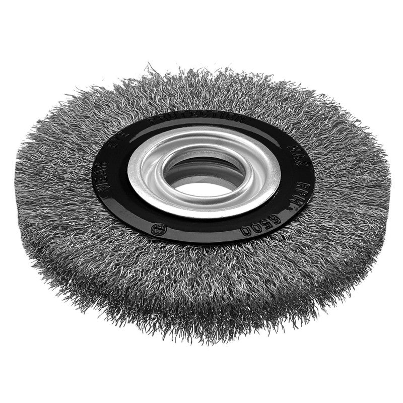 NEO TOOLS Wire wheel brush 125 x 20 mm, crimped wire, INOX — 57-592