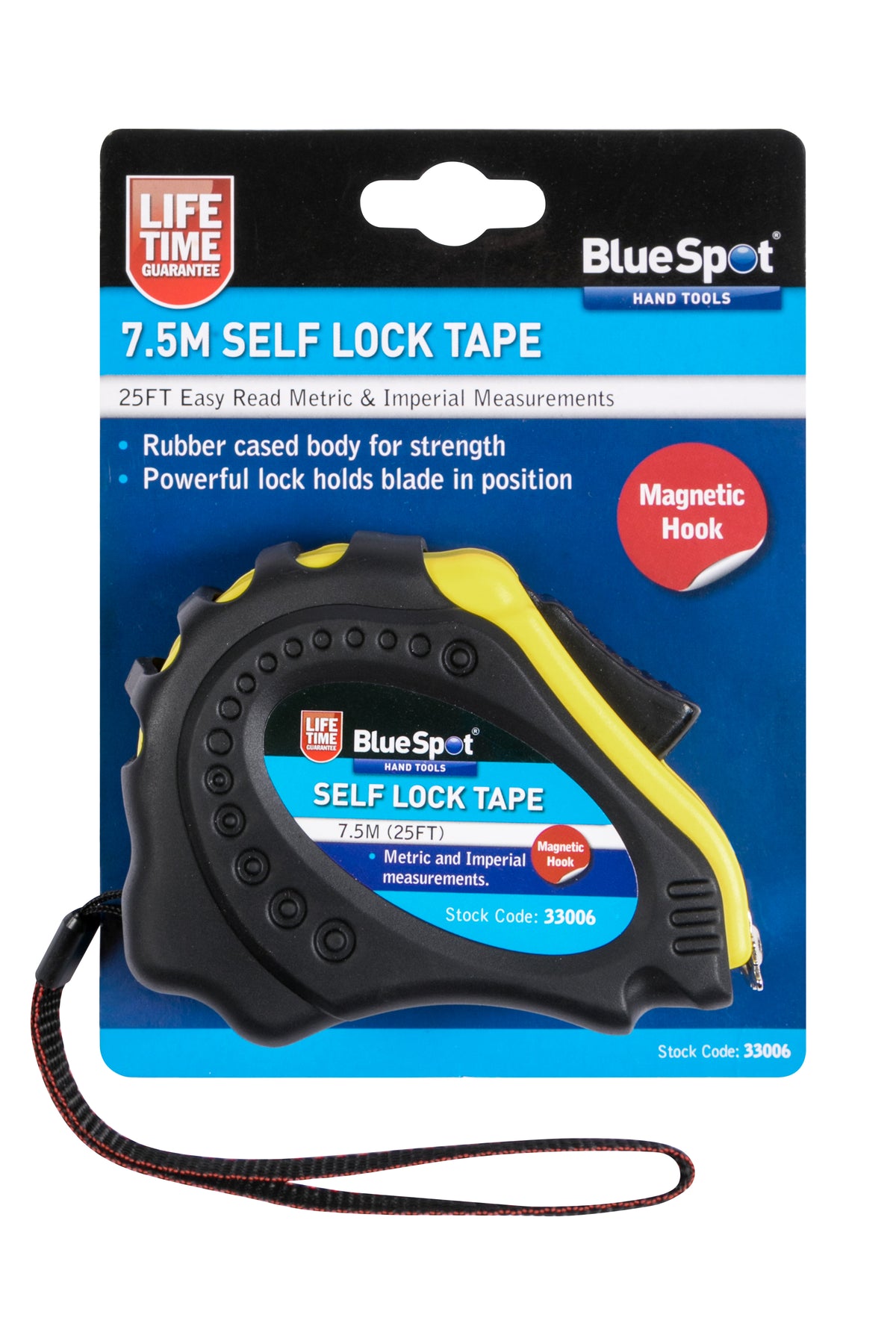 Blue Spot Tools 7.5m (25ft) Soft Grip Auto-Lock Tape Measure