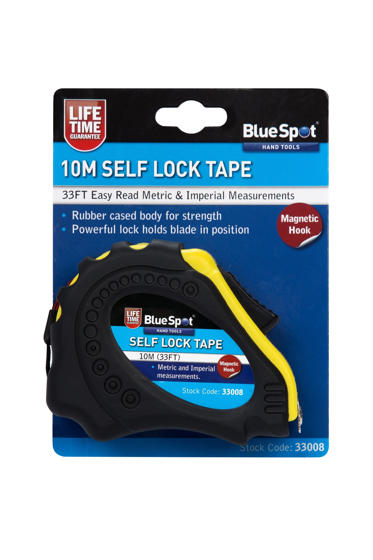 Blue Spot Tools 10m (33ft) Soft Grip Auto-Lock Tape Measure