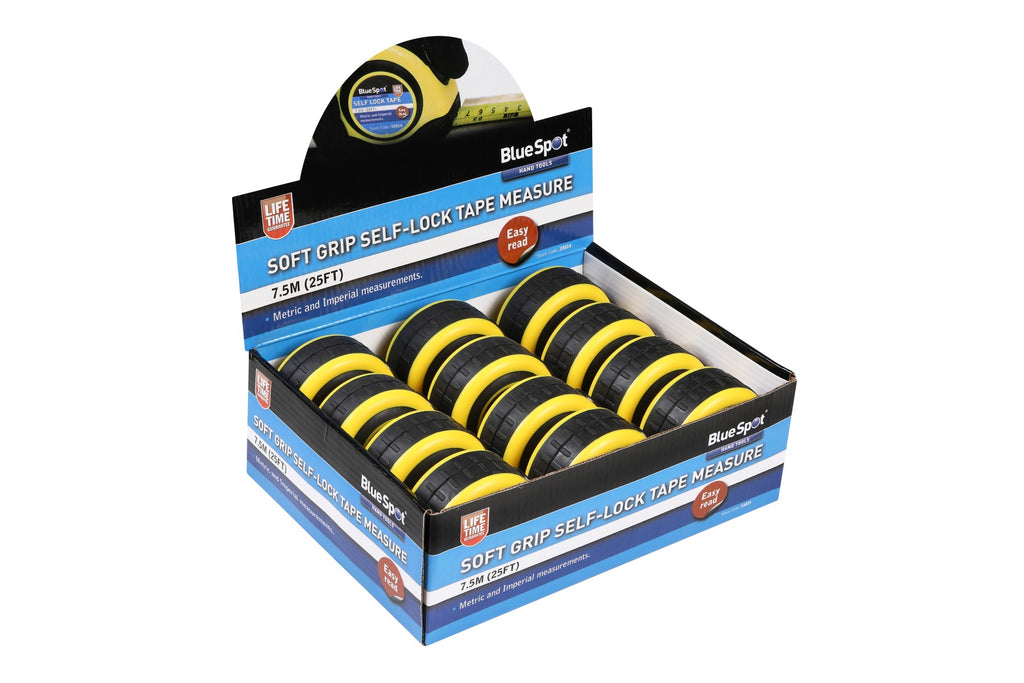 Blue Spot Tools 7.5m (25ft) Soft Grip Auto-Lock Tape Measure