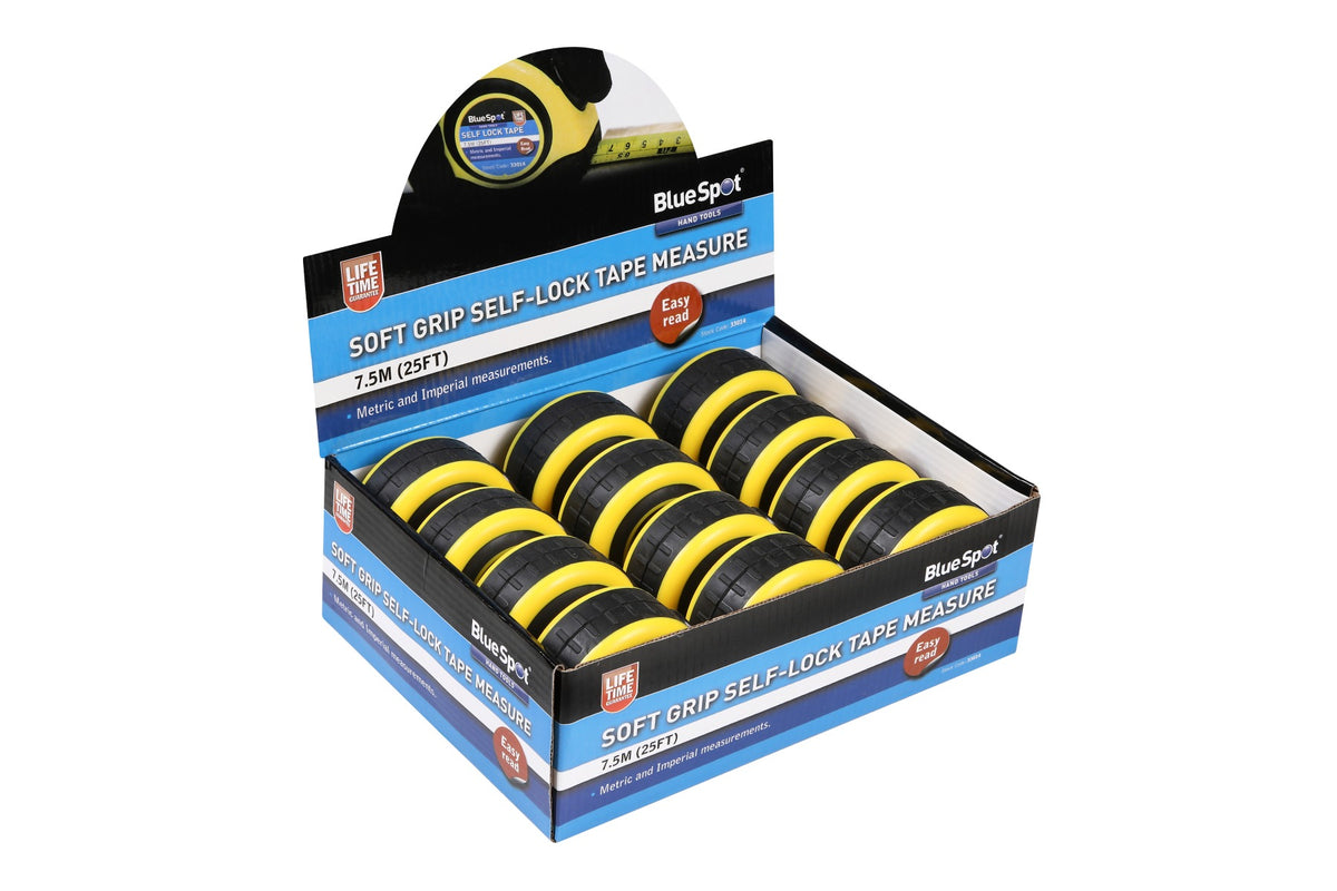 Blue Spot Tools 7.5m (25ft) Soft Grip Auto-Lock Tape Measure