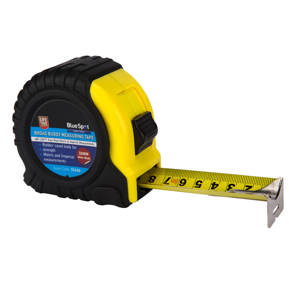 Blue Spot Tools 8m (26ft) Extra-Wide Blade Tape Measure