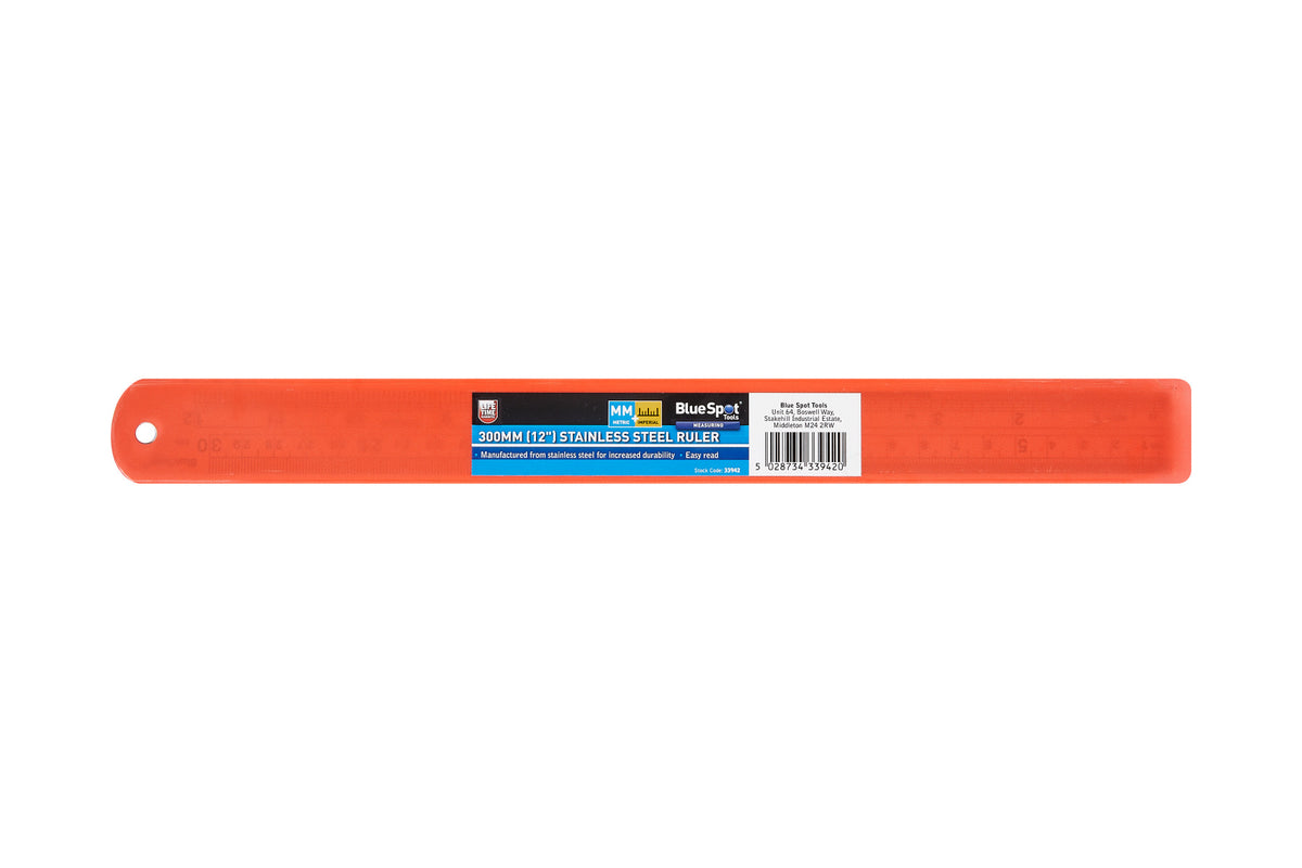Blue Spot Tools 300mm (12") Stainless Steel Ruler
