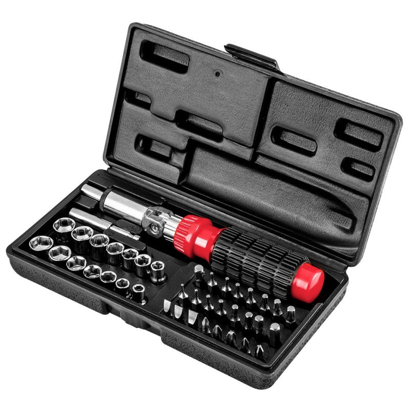 Top Tools Screwdriver bits and sockets with holder, set 40 pcs — 39D386