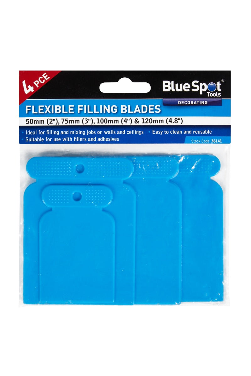 Blue Spot Tools 4 PCE Flexible Filling Blades (Plastic) 50-120MM