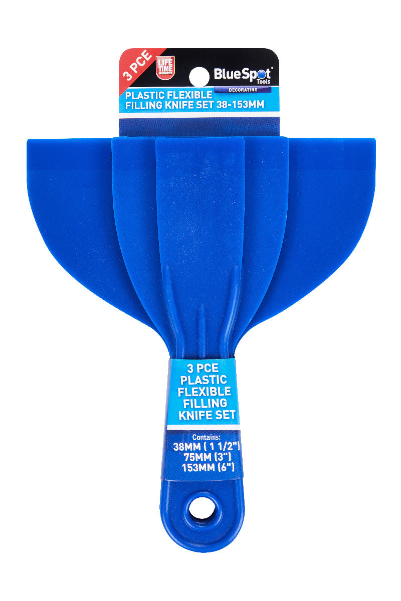 Blue Spot Tools 3 PCE Plastic Flexible Filling Knife Set (38-153mm)