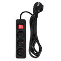 NEO TOOLS Strip extension cord 1.5 m, 3 x 1.5 mm2, 3G, black, ON/OFF — 90-182