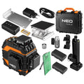 NEO TOOLS 3D laser, 12 lines, green, carrying case, target plate, magnetic holder, charger — 75-140