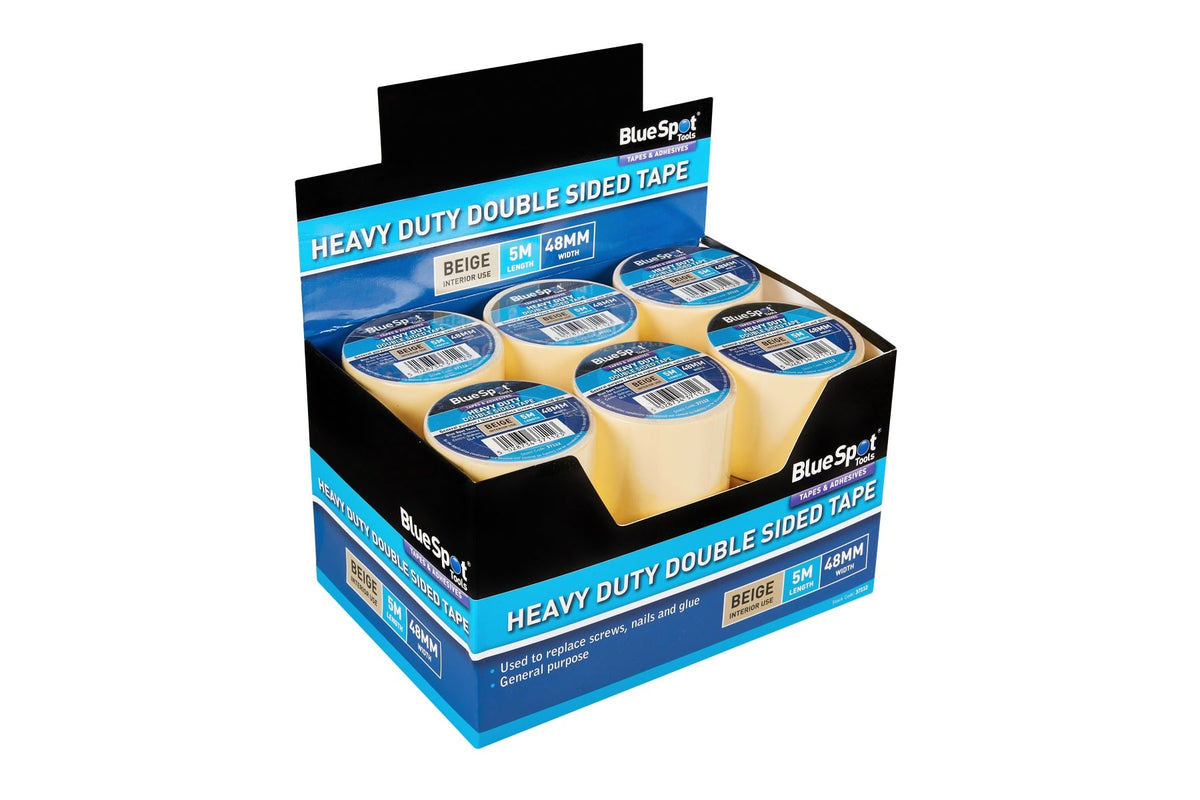 Blue Spot Tools 48mm x 5M Heavy Duty Beige Double Sided Tape