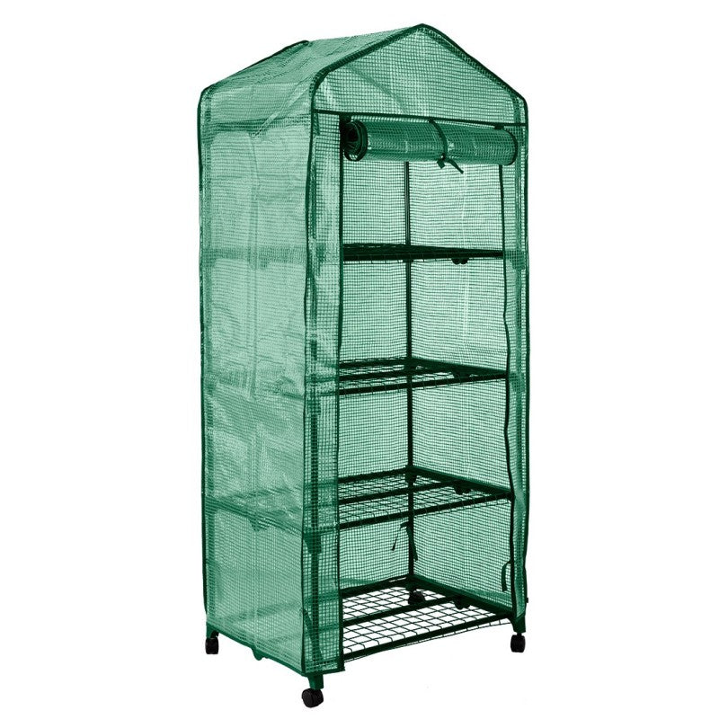 NEO TOOLS Greenhouse 69 x 49 x 160 cm, PE film, metal construction, castors — 15-903