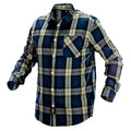 NEO TOOLS Flannel men shirt, dark blue-olive-black, size L — 81-541-L